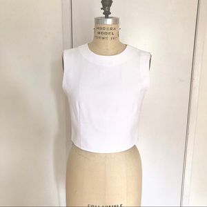 Alice + Olivia White Crop Top
